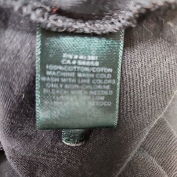 Lauren Ralph Lauren Women's Black Top Sz Med  Pintuck cotton - Picture 8 of 11